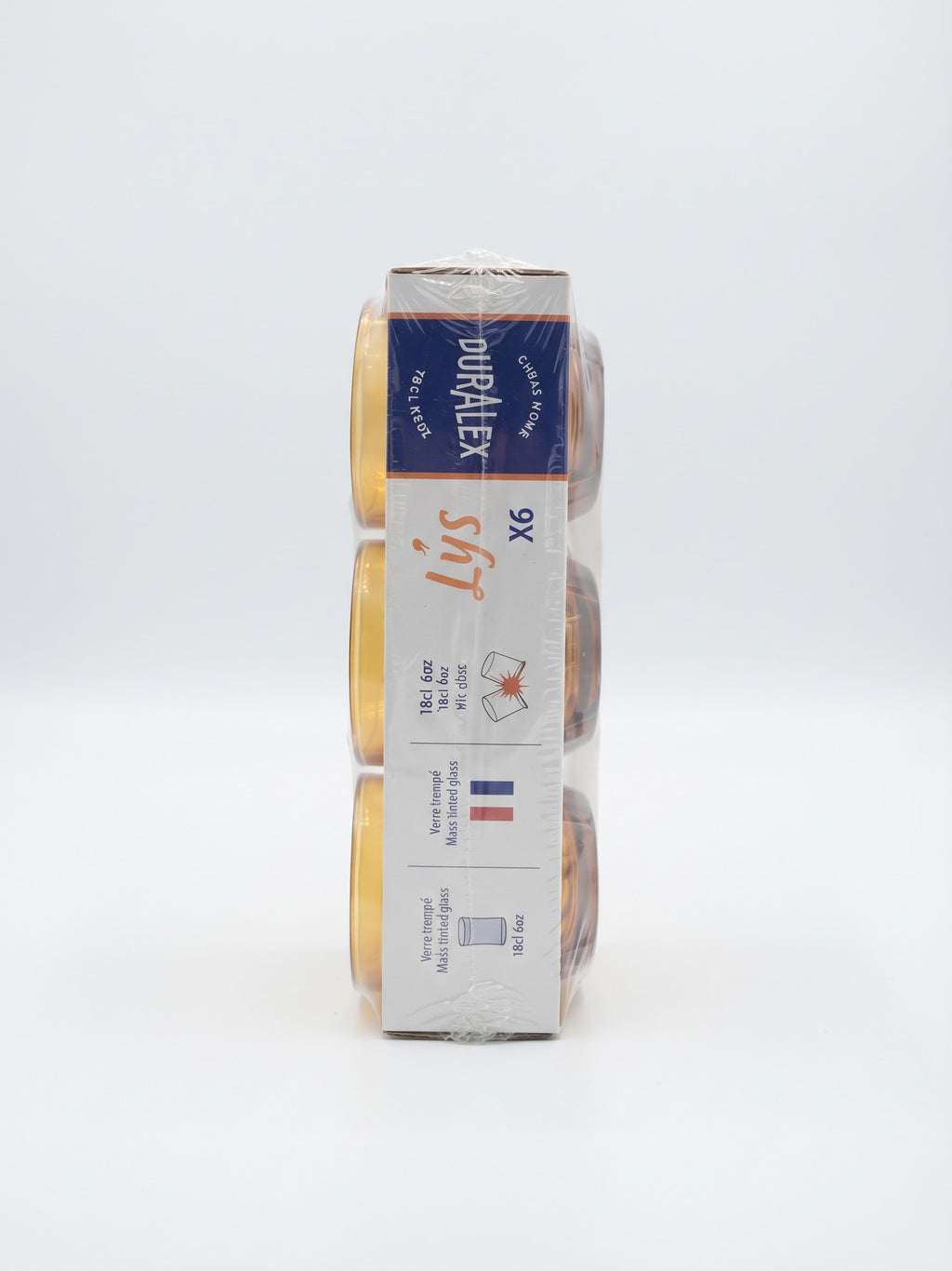 Lot de 6 tasses "Lys" Ambre 18 cl - Verre trempé Duralex