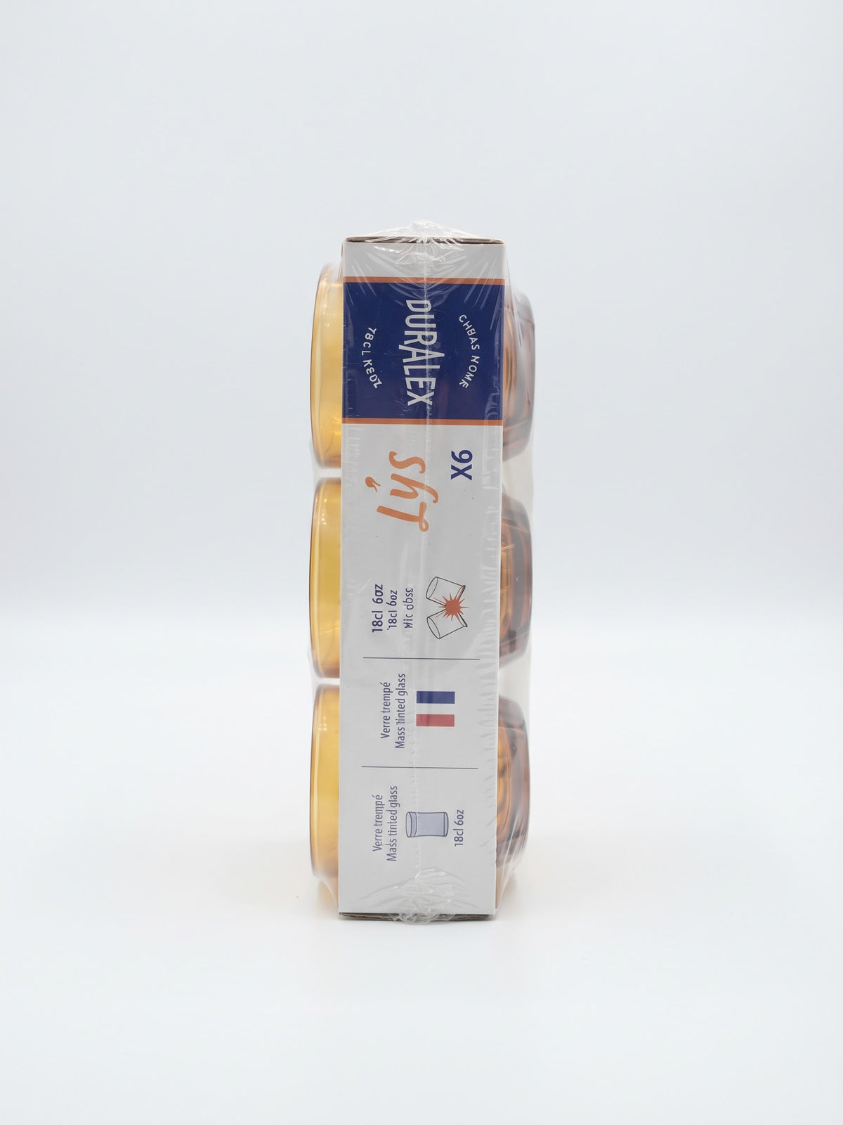Lot de 6 tasses "Lys" Ambre 18 cl - Verre trempé Duralex