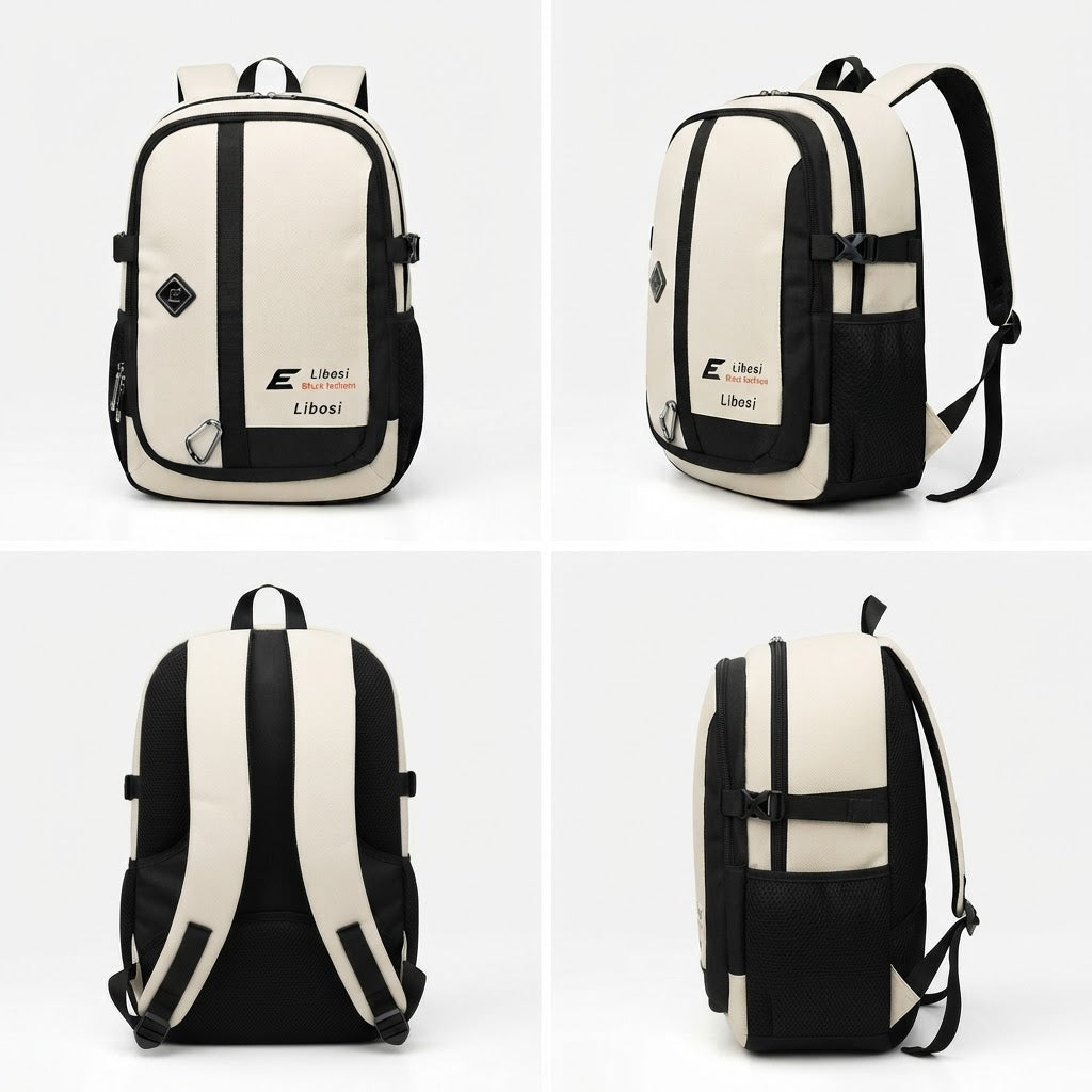 Sac à dos urbain multifonction Libosi - Noir et Blanc - Style casual