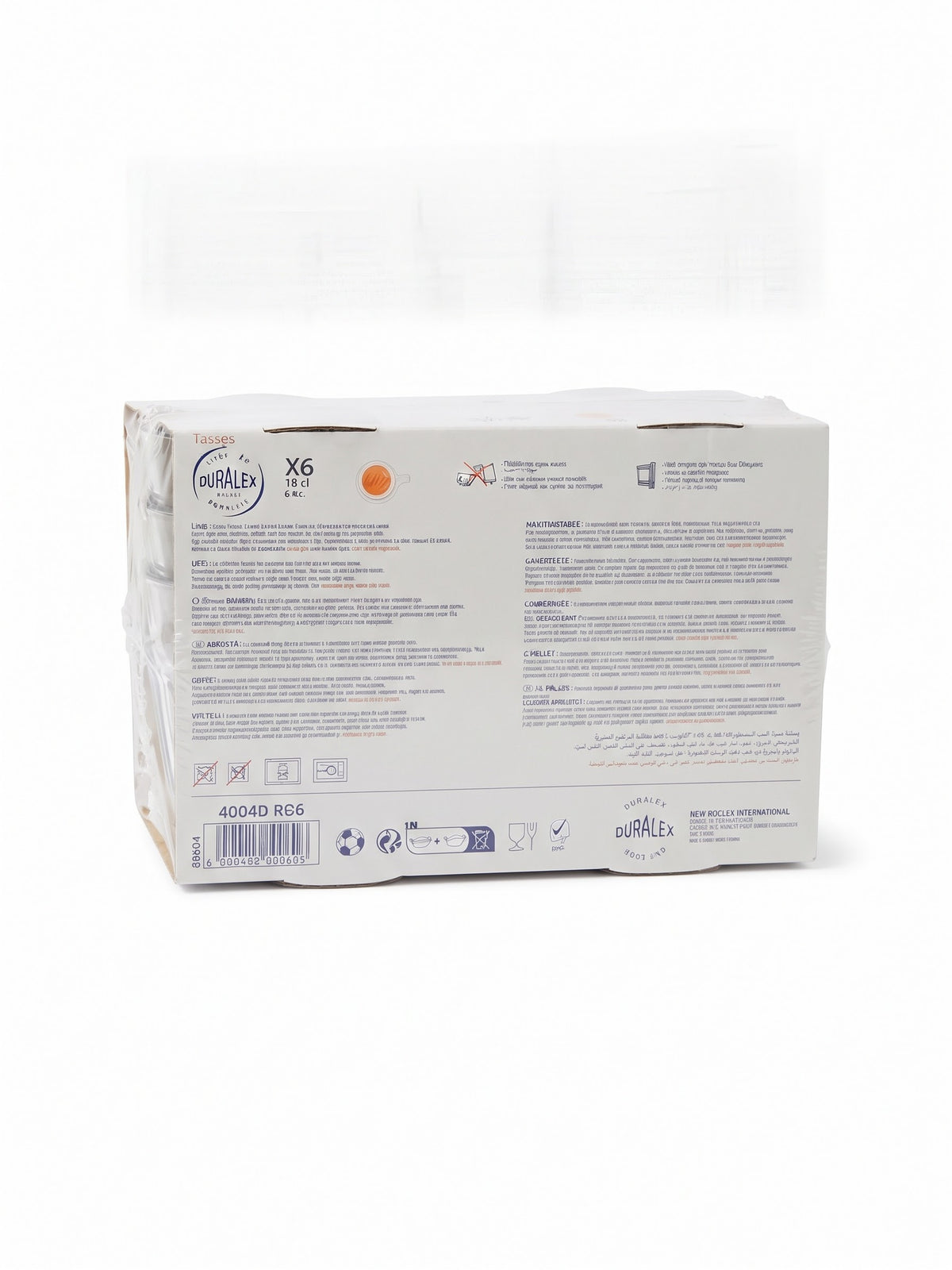 Lot de 6 tasses "Lys" 18 cl en verre trempé - Duralex