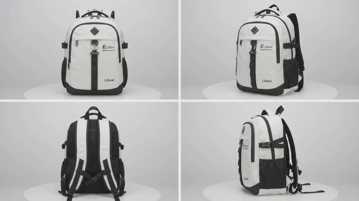 Sac à dos urbain multifonction Libosi - Noir et Blanc - Style casual